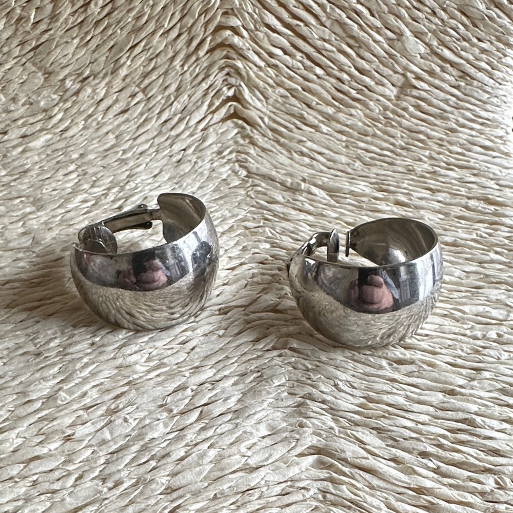 Silver Hoop Clip Earrings